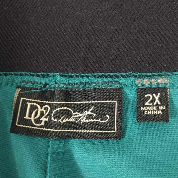 DG2 by Diane Gilman: Ponte Knit Pull-On High Rise Flare Pant, Size 2X, Green - Picture 6 of 8